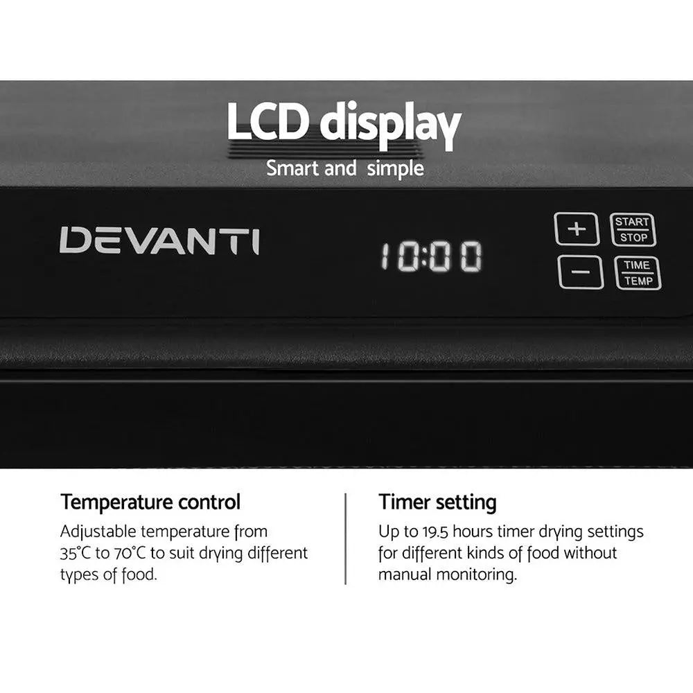 Devanti 6 Tray Food Dehydrators Commercial Beef Jerky Maker Fruit Dryer Black Deals499