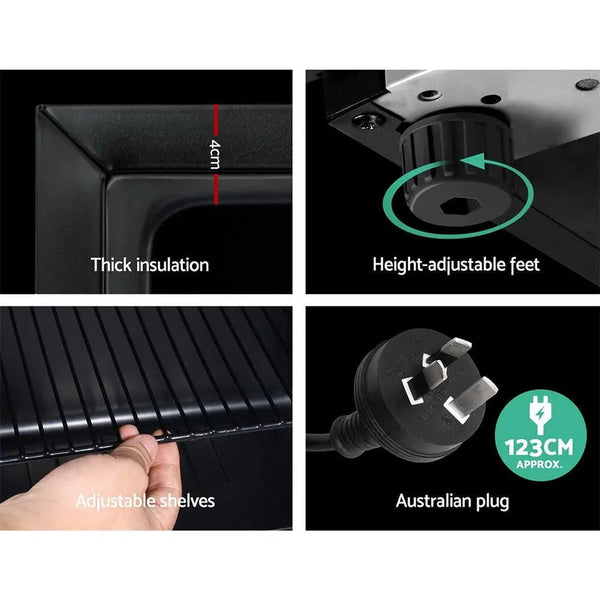 Devanti 70L Bar Fridge Glass Door Mini Countertop Freezer Fridges Bottle Cooler Deals499