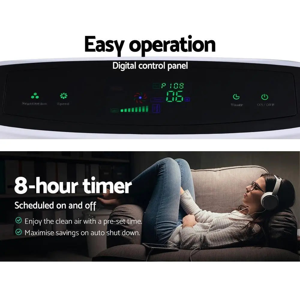 Devanti Air Purifier HEPA Filter Freshener Carbon Ioniser Cleaner with Remote Timer Deals499