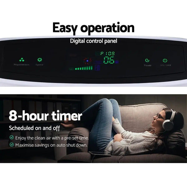 Devanti Air Purifier HEPA Filter Freshener Carbon Ioniser Cleaner with Remote Timer Deals499