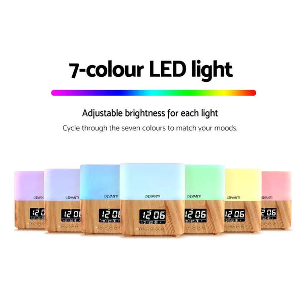 Devanti Aroma Diffuser Aromatherapy Humidifier Essential Oil Clock Deals499