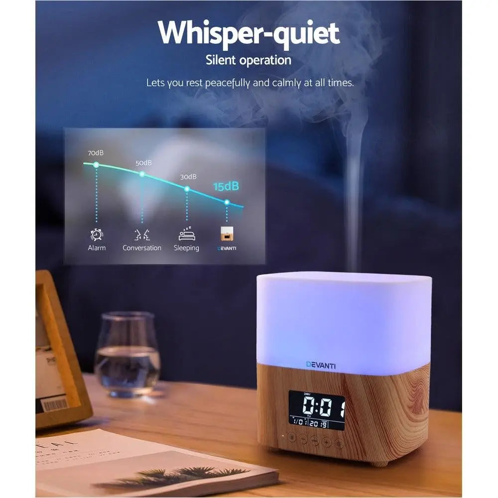Devanti Aroma Diffuser Aromatherapy Humidifier Essential Oil Clock Deals499