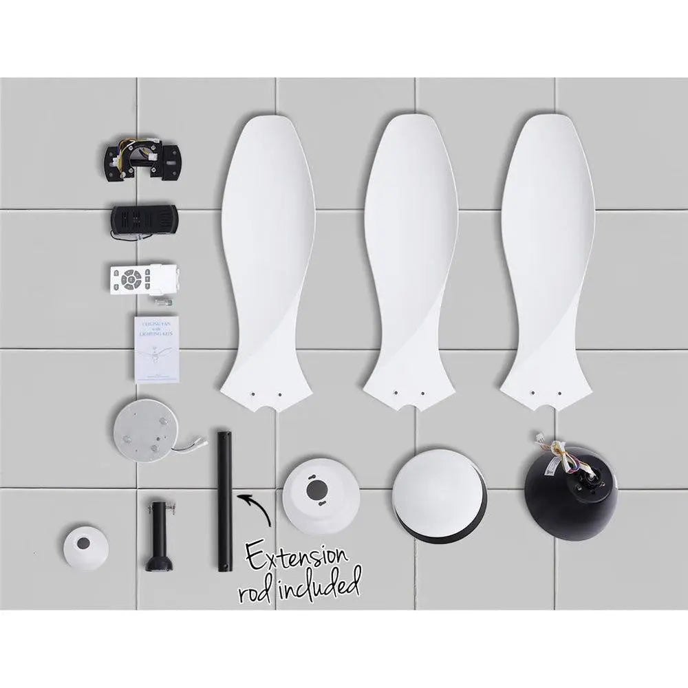 Devanti Ceiling Fan Light Remote Control Ceiling Fans White 48'' 3 Blades Deals499