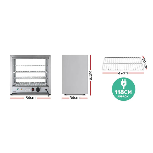 Devanti Commercial Food Warmer Pie Hot Display Showcase Cabinet Stainless Steel Deals499