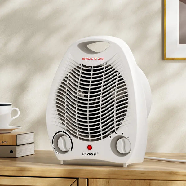 Devanti Electric Fan Heater Portable Room Office Heaters Hot Cool Wind 2000W Deals499