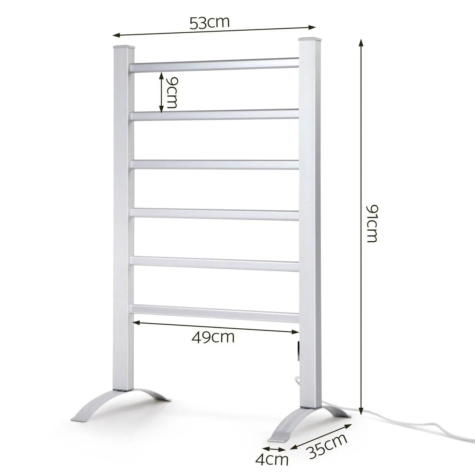 Devanti Electric Heated Towel Rail Rack Rails Freestanding 6 Bars Deals499