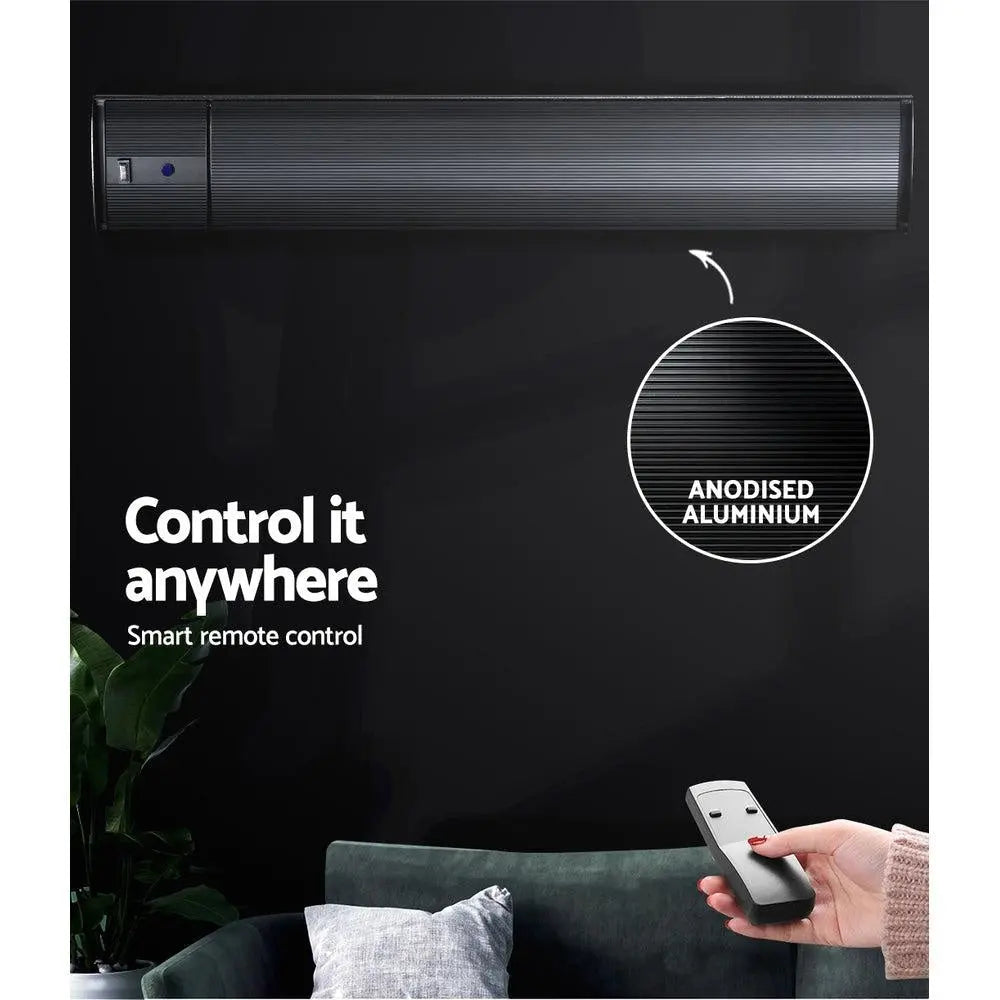 Devanti Electric Infrared Radiant Strip Heater 3200W Panel Heat Bar Remote Control Deals499