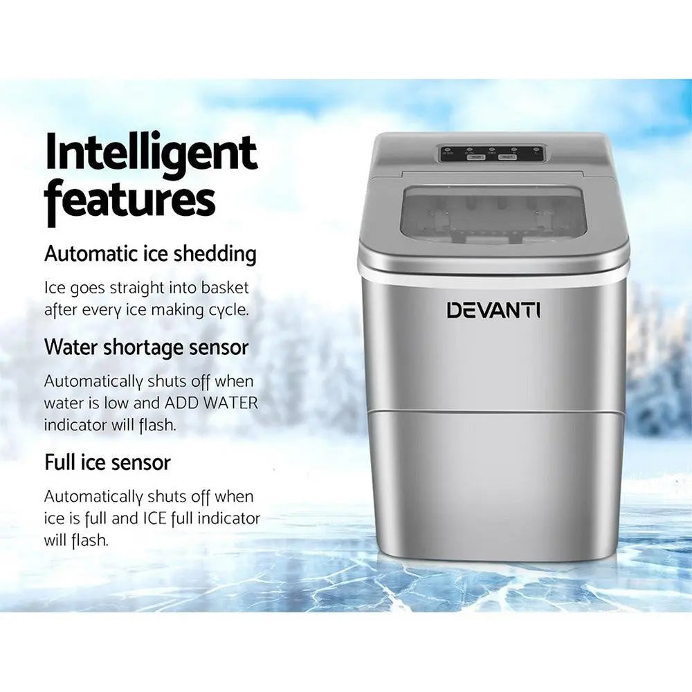 Devanti Portable Ice Cube Maker - Silver Deals499