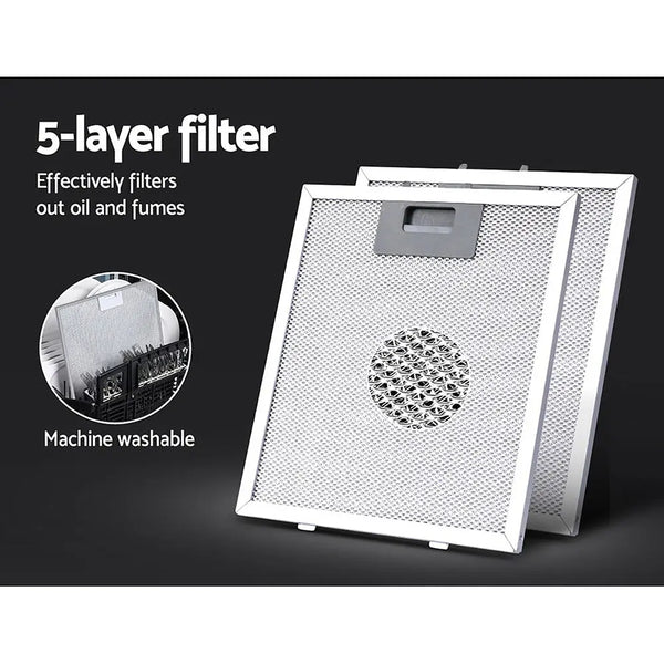 Devanti Range Hood 90cm 900mm Kitchen Canopy Stainless Steel Rangehood Wall Mount Deals499