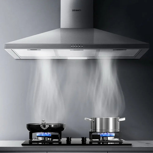 Devanti Range Hood 90cm 900mm Kitchen Canopy Stainless Steel Rangehood Wall Mount Deals499