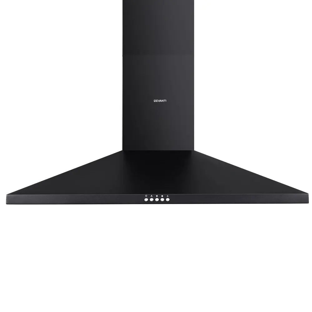 Devanti Range Hood Rangehood 90cm 900mm Kitchen Canopy LED Light Wall Mount Black Deals499