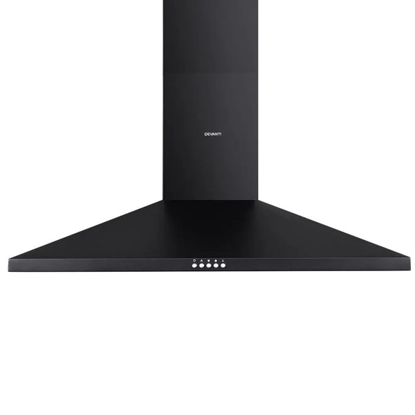 Devanti Range Hood Rangehood 90cm 900mm Kitchen Canopy LED Light Wall Mount Black Deals499