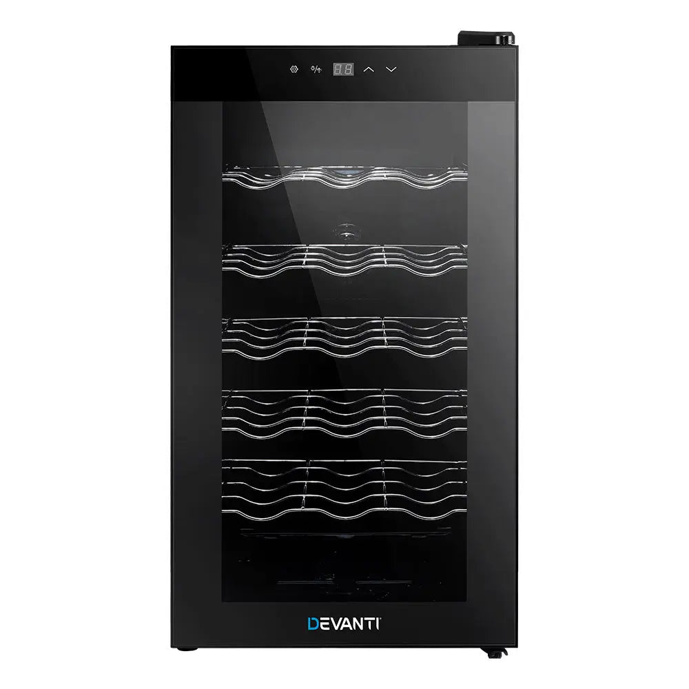 Devanti Wine Cooler 18 Bottles Glass Door Beverage Cooler Thermoelectric Fridge Black Deals499