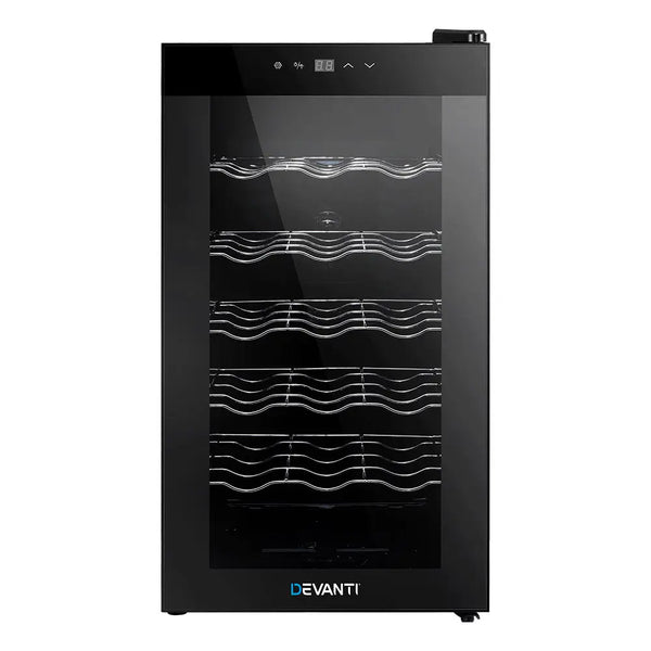 Devanti Wine Cooler 18 Bottles Glass Door Beverage Cooler Thermoelectric Fridge Black Deals499