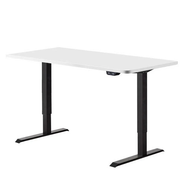 Electric Motorised Height Adjustable Standing Desk - Black Frame with 140cm White Top Deals499