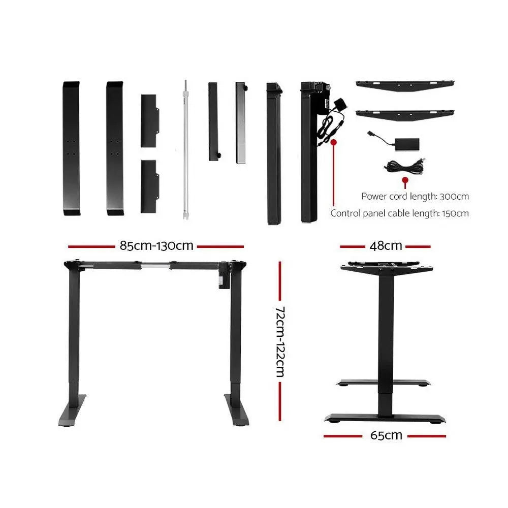 Electric Motorised Height Adjustable Standing Desk - Black Frame with 140cm White Top Deals499