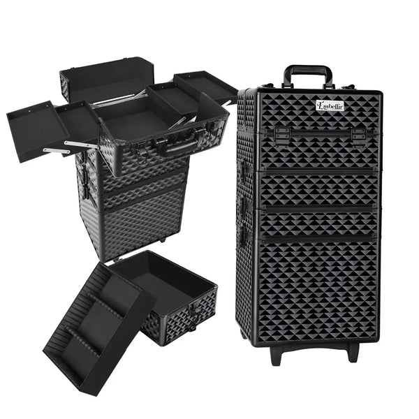 Embellir 7 in 1 Portable Cosmetic Beauty Makeup Trolley - Diamond Black Deals499
