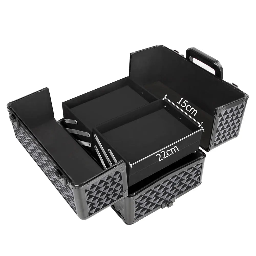 Embellir 7 in 1 Portable Cosmetic Beauty Makeup Trolley - Diamond Black Deals499