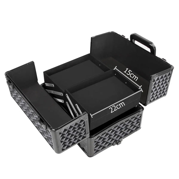 Embellir 7 in 1 Portable Cosmetic Beauty Makeup Trolley - Diamond Black Deals499