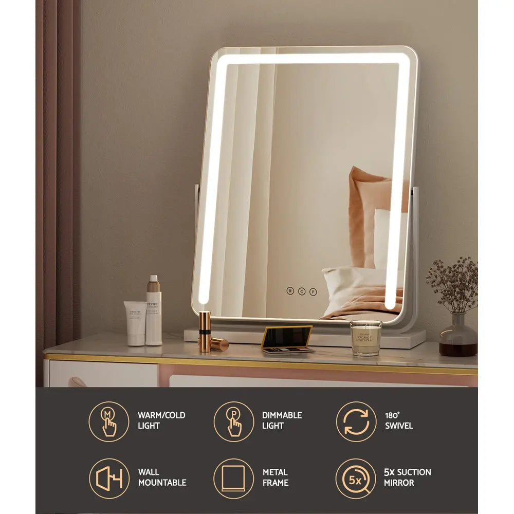 Embellir Makeup Mirror with Lights Hollywood Vanity LED Mirrors White 40X50CM Deals499