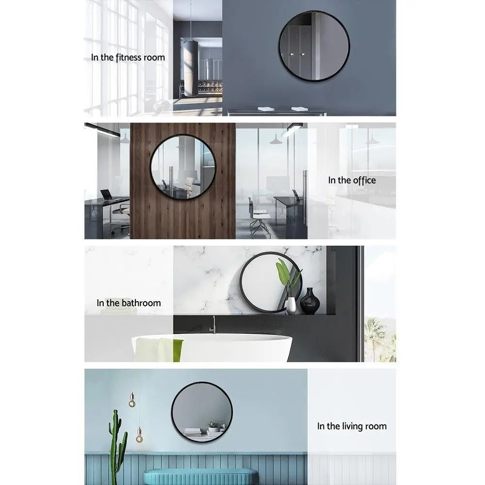 Embellir Round Wall Mirror 50cm Makeup Bathroom Mirror Frameless Deals499
