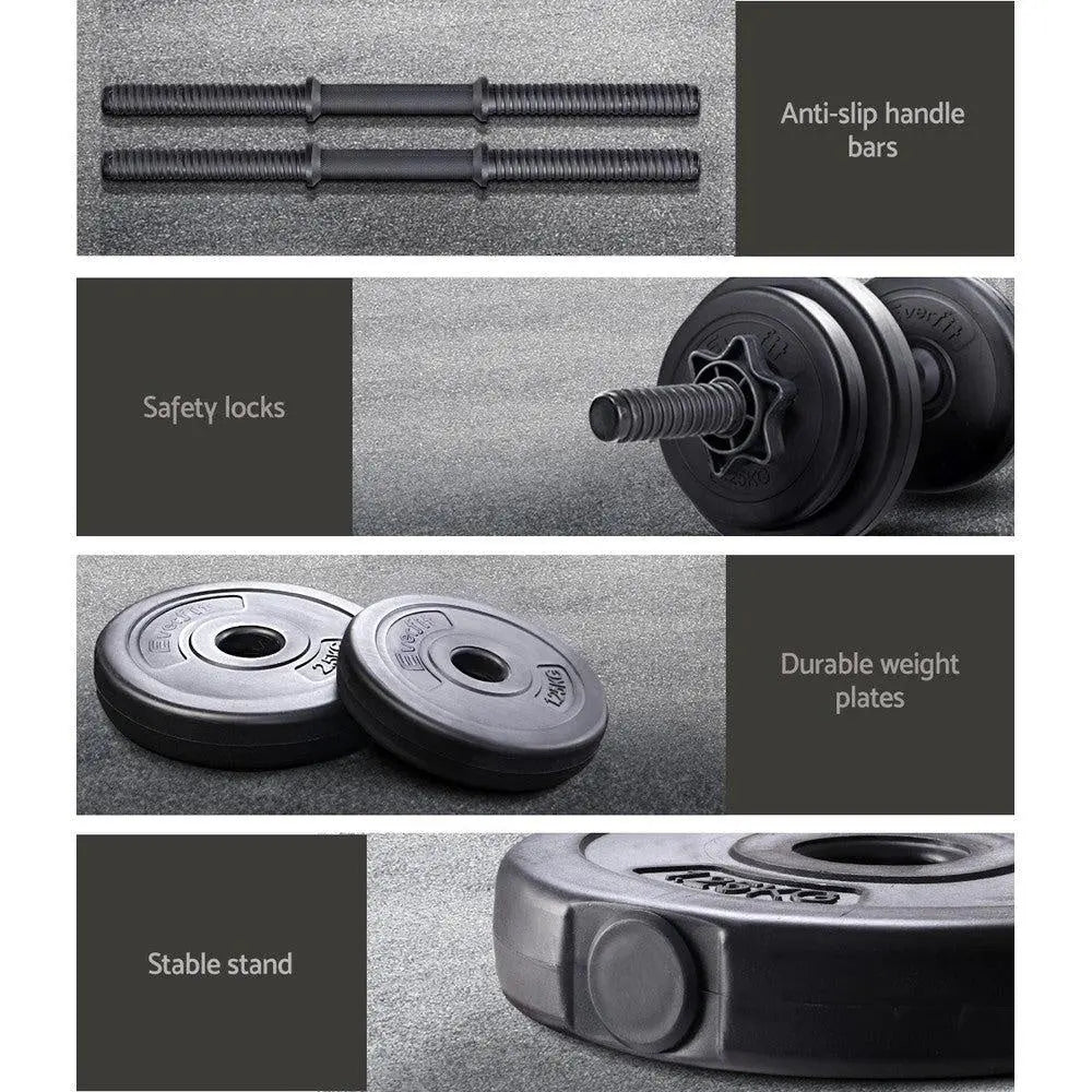 Everfit 17KG Dumbbells Dumbbell Set Weight Plates Home Gym Fitness Exercise Deals499