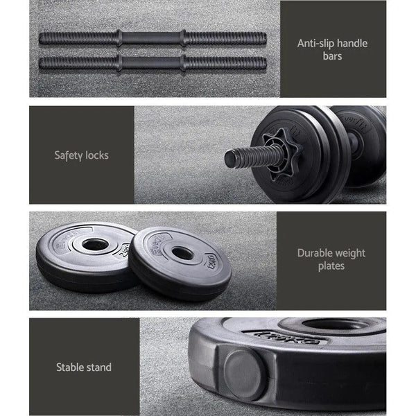 Everfit 17KG Dumbbells Dumbbell Set Weight Plates Home Gym Fitness Exercise Deals499