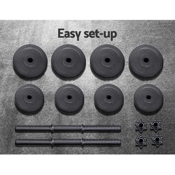Everfit 17KG Dumbbells Dumbbell Set Weight Plates Home Gym Fitness Exercise Deals499