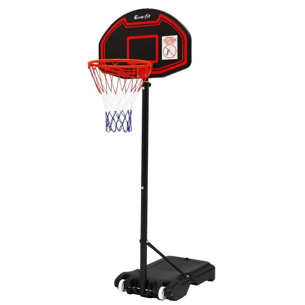 Everfit 2.1M Adjustable Portable Basketball Stand Hoop System Rim Black Deals499