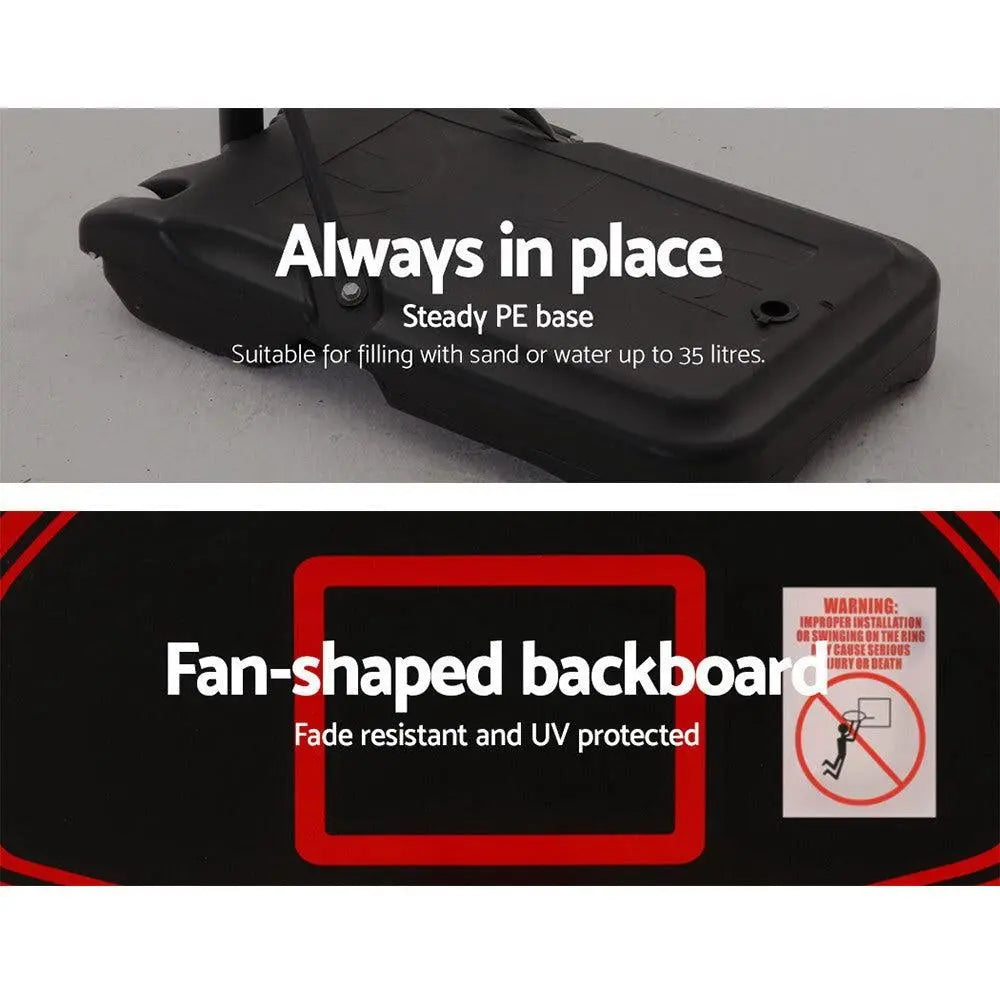 Everfit 2.1M Adjustable Portable Basketball Stand Hoop System Rim Black Deals499