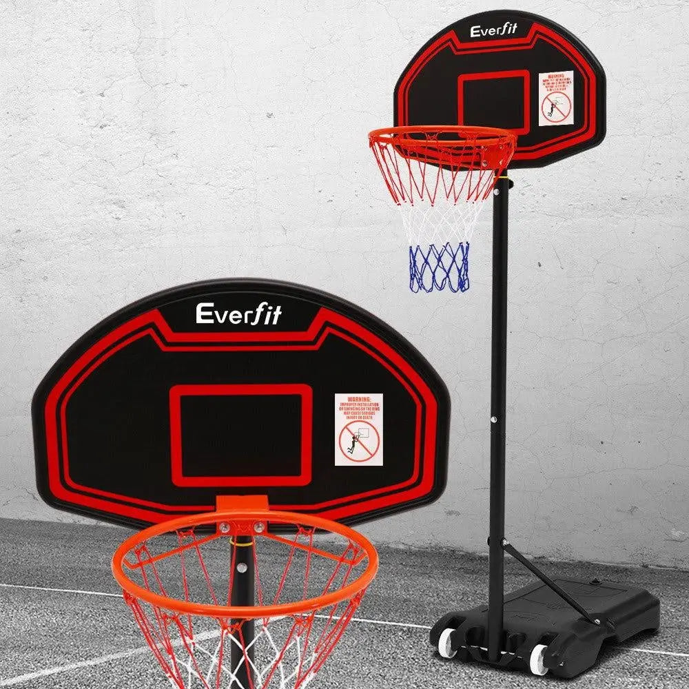 Everfit 2.1M Adjustable Portable Basketball Stand Hoop System Rim Black Deals499