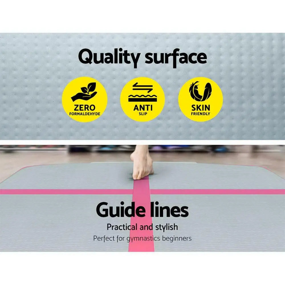 Everfit 3m x 1m Air Track Mat Gymnastic Tumbling Pink and Grey Deals499