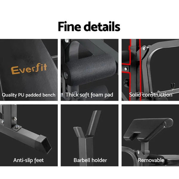 Everfit 9-In-1 Weight Bench Multi-Function Power Station Fitness Gym Equipment Deals499