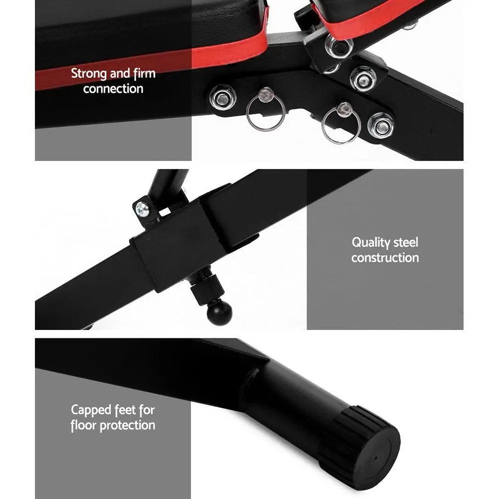 Everfit Adjustable FID Weight Bench Fitness Flat Incline Gym Home Steel Frame Deals499