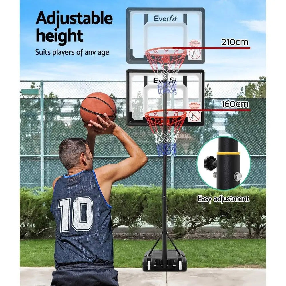 Everfit Adjustable Portable Basketball Stand Hoop System Rim Deals499