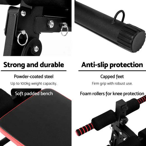 Everfit Adjustable Sit Up Bench Press Weight Gym Home Exercise Fitness Decline Deals499