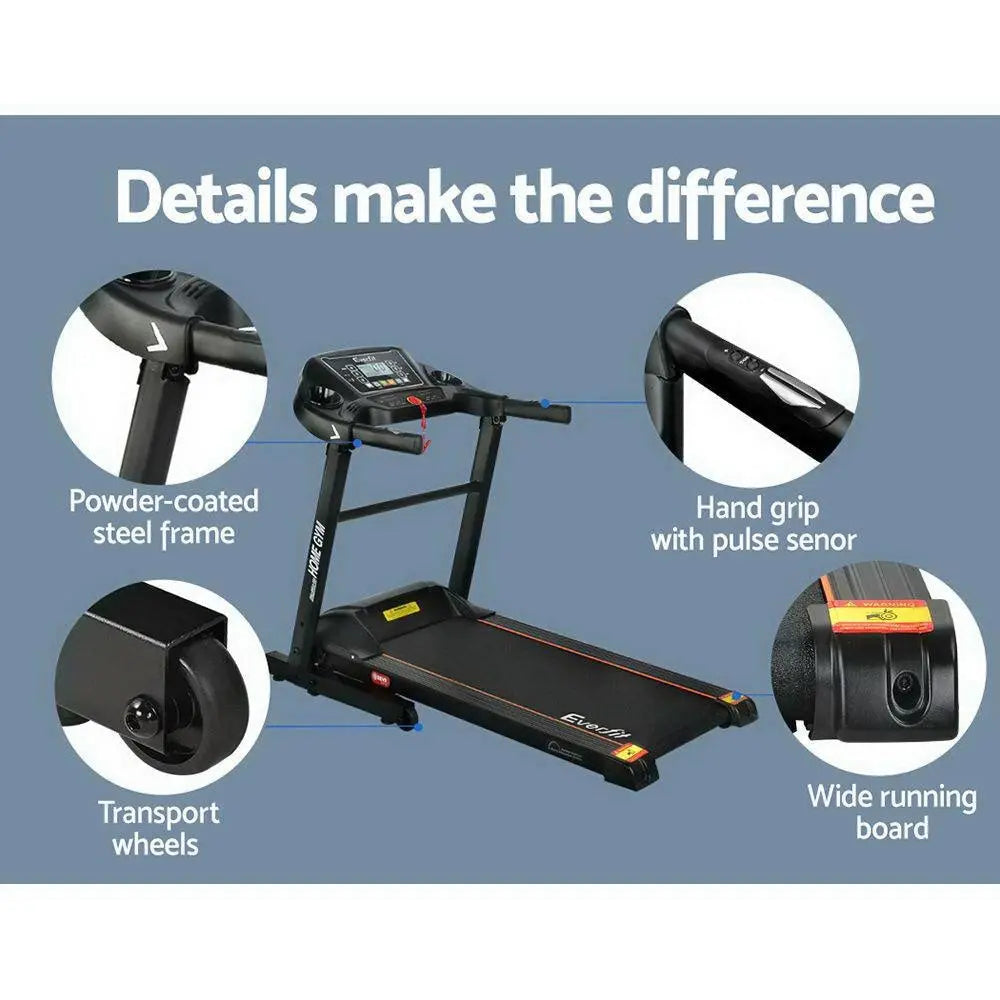 Everfit Electric Treadmill MIG41 40cm Running Home Gym Machine Fitness 12 Speed Level Foldable Design Deals499