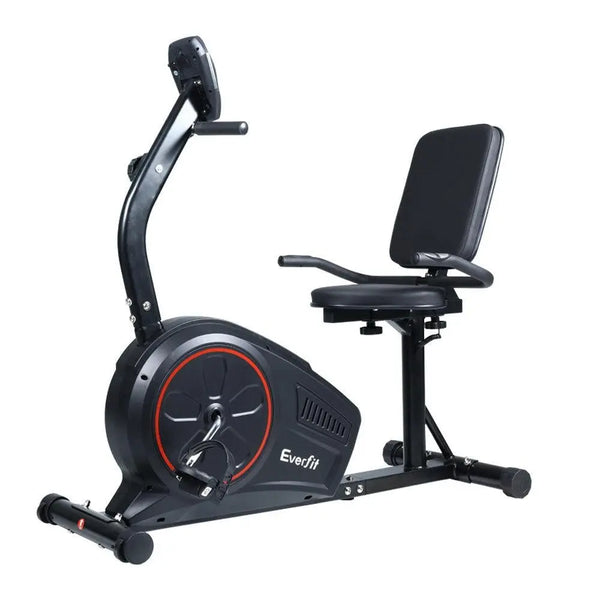 Everfit Magnetic Recumbent Exercise Bike Fitness Trainer Home Gym Equipment Black Deals499