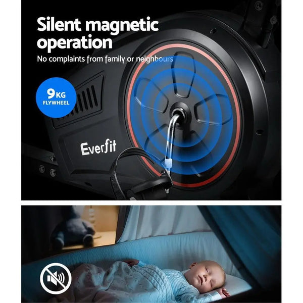 Everfit Magnetic Recumbent Exercise Bike Fitness Trainer Home Gym Equipment Black Deals499