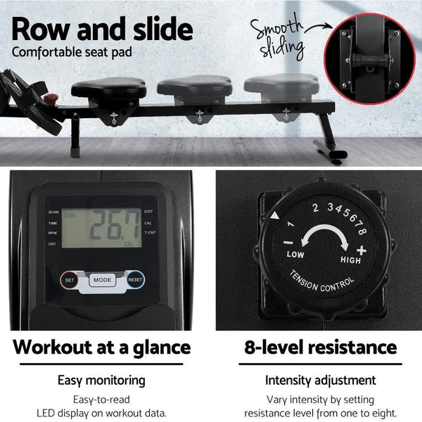 Everfit Magnetic Rowing Exercise Machine Rower Resistance Cardio Fitness Gym Deals499