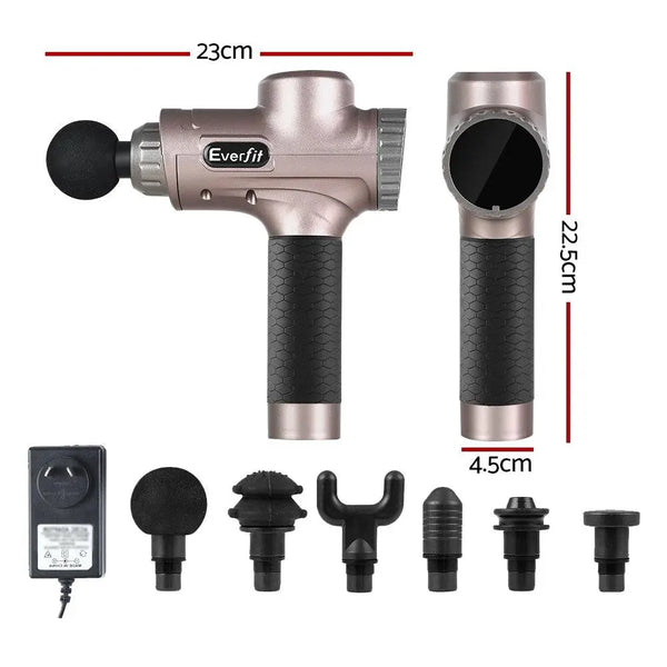 Everfit Massage Gun 6 Heads Electric Massager Vibration Therapy Percussion LCD Deals499