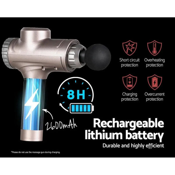 Everfit Massage Gun 6 Heads Electric Massager Vibration Therapy Percussion LCD Deals499