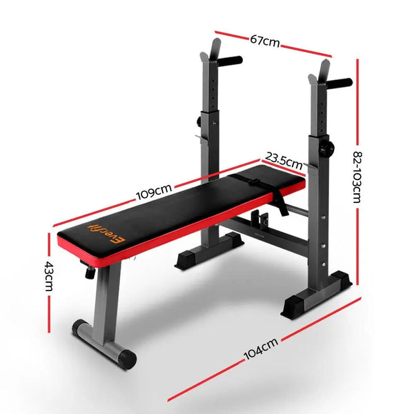 Everfit Multi-Station Weight Bench Press Weights Equipment Fitness Home Gym Red Deals499