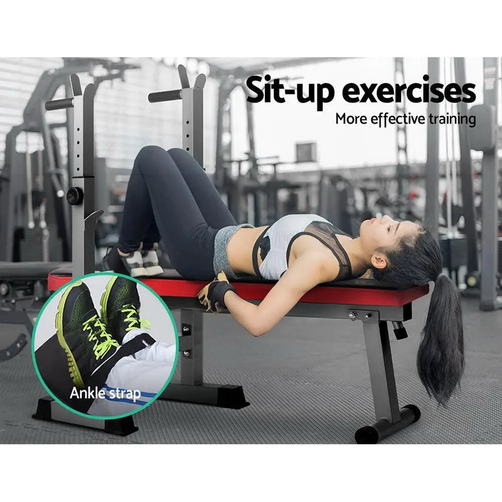 Everfit Multi-Station Weight Bench Press Weights Equipment Fitness Home Gym Red Deals499