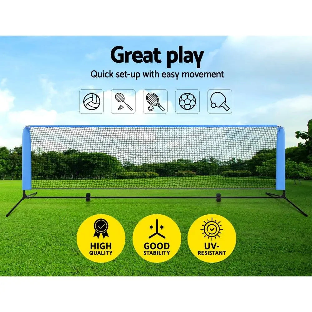 Everfit Portable Sports Net Stand Badminton Volleyball Tennis Soccer 3m 3ft Blue Deals499