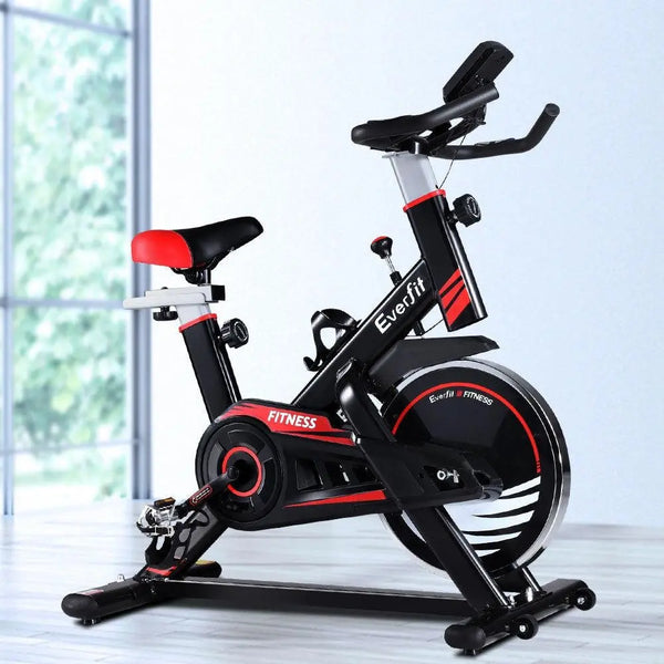 Everfit Spin Exercise Bike Fitness Commercial Home Workout Gym Equipment Black Deals499