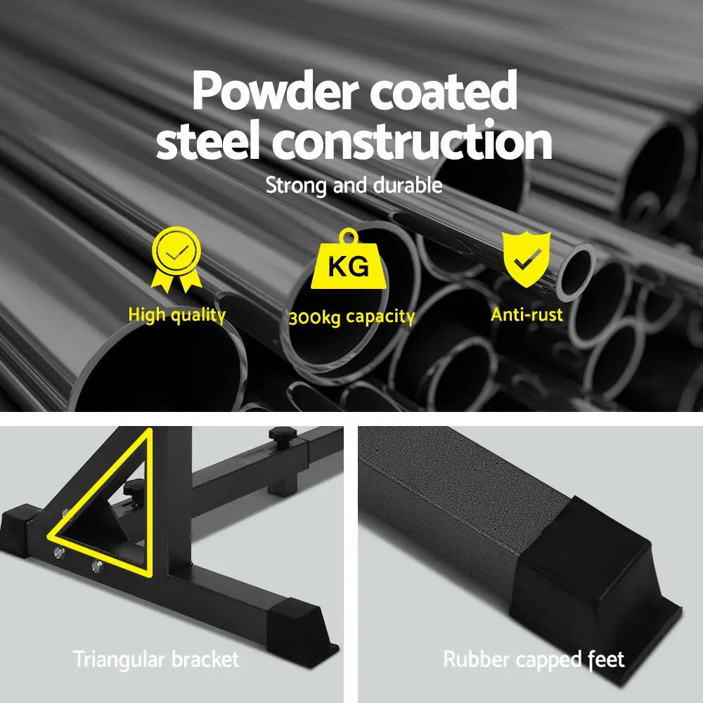 Everfit Squat Rack Pair Fitness Weight Lifting Gym Exercise Barbell Stand Deals499