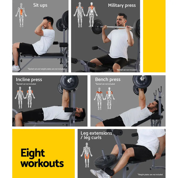 Everfit Weight Bench Press 8In1 Multi-Function Power Station Gym Equipment Deals499