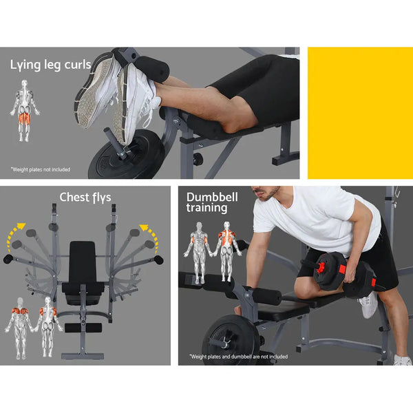 Everfit Weight Bench Press 8In1 Multi-Function Power Station Gym Equipment Deals499