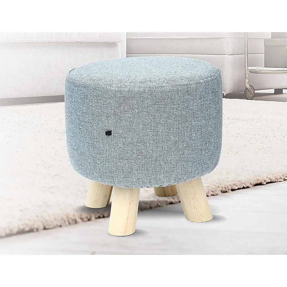 Fabric Ottoman Foot Stool Rest Pouffe Footstool Wood Storage Padded Seat Deals499
